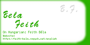 bela feith business card